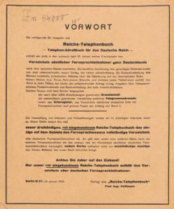 Vorwort Reichs-Telephonbuch